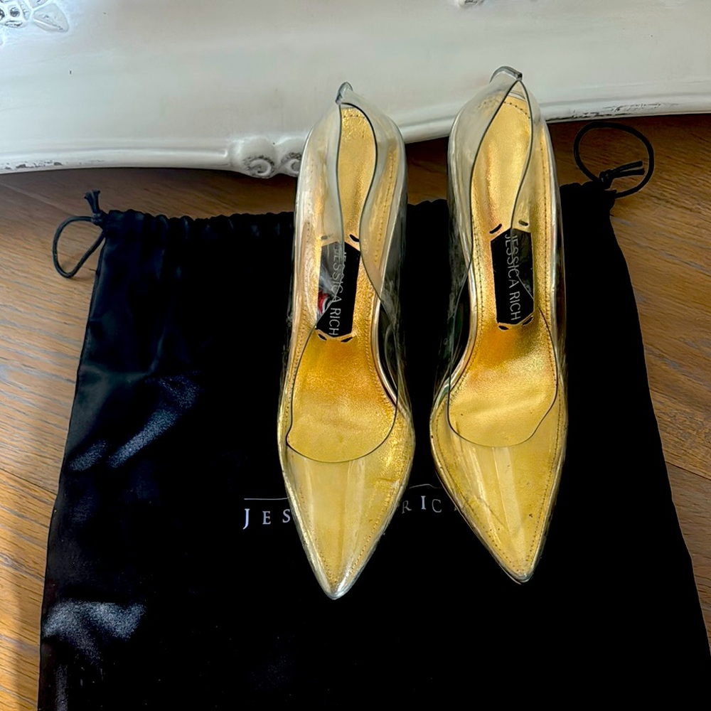 Jessica Rich “Cinderella” Glass Slipper Heels